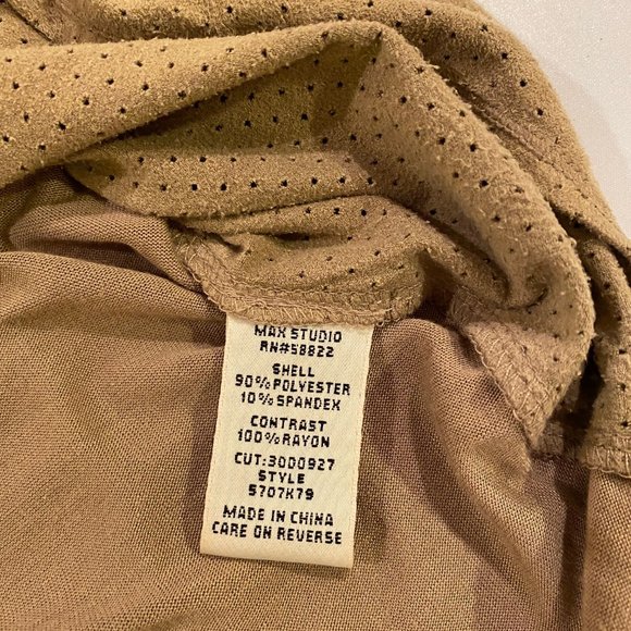 Max Studio Faux suede Beige Top - Picture 4 of 6